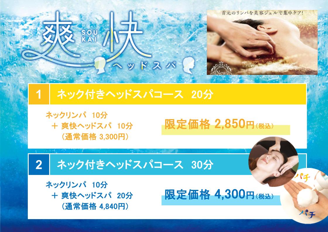 【期間限定】爽快ヘッドスパ＋ネックリンパコース